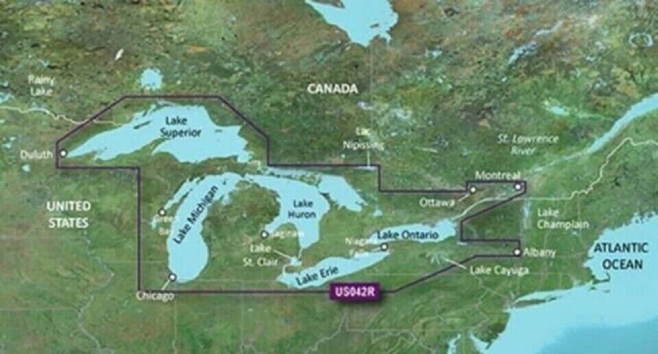 Bluechart HD VUS042R G2 Vision  Chart Great Lakes Map Card for Compatible GPS