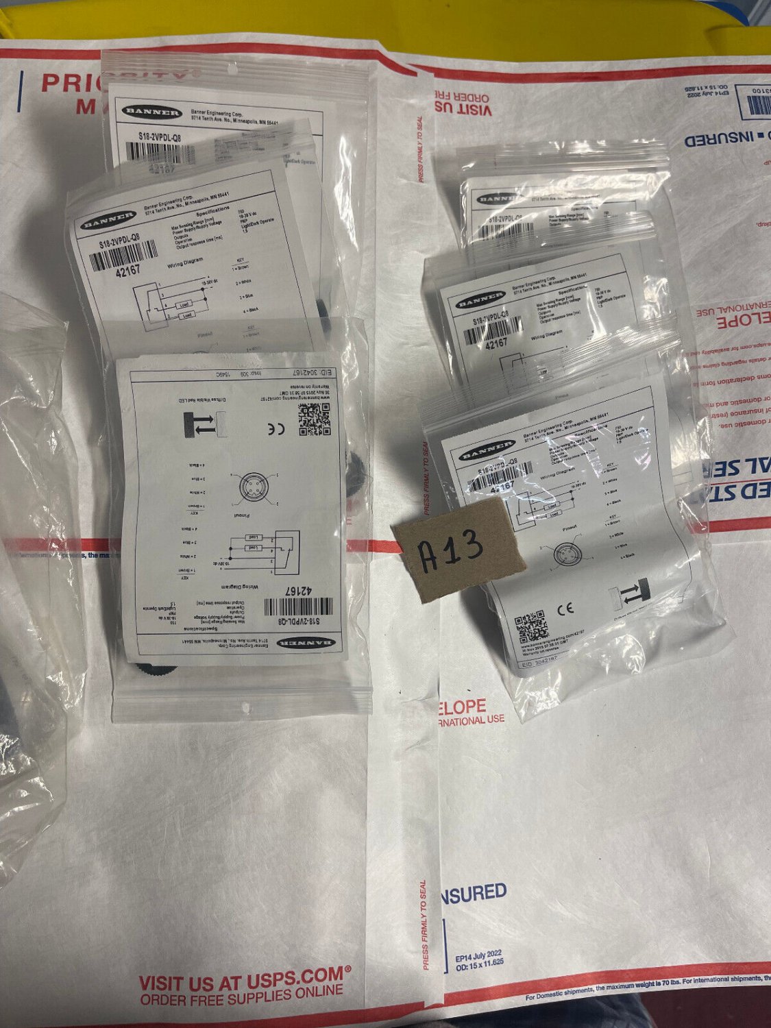 42167 Banner DEMO Photoelectric Sensor Switch S18-2VPDL-Q8
