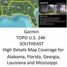 TOPO US 24K Southeast microSD / SD Map Card covers LA, MS, AL, GA, FL