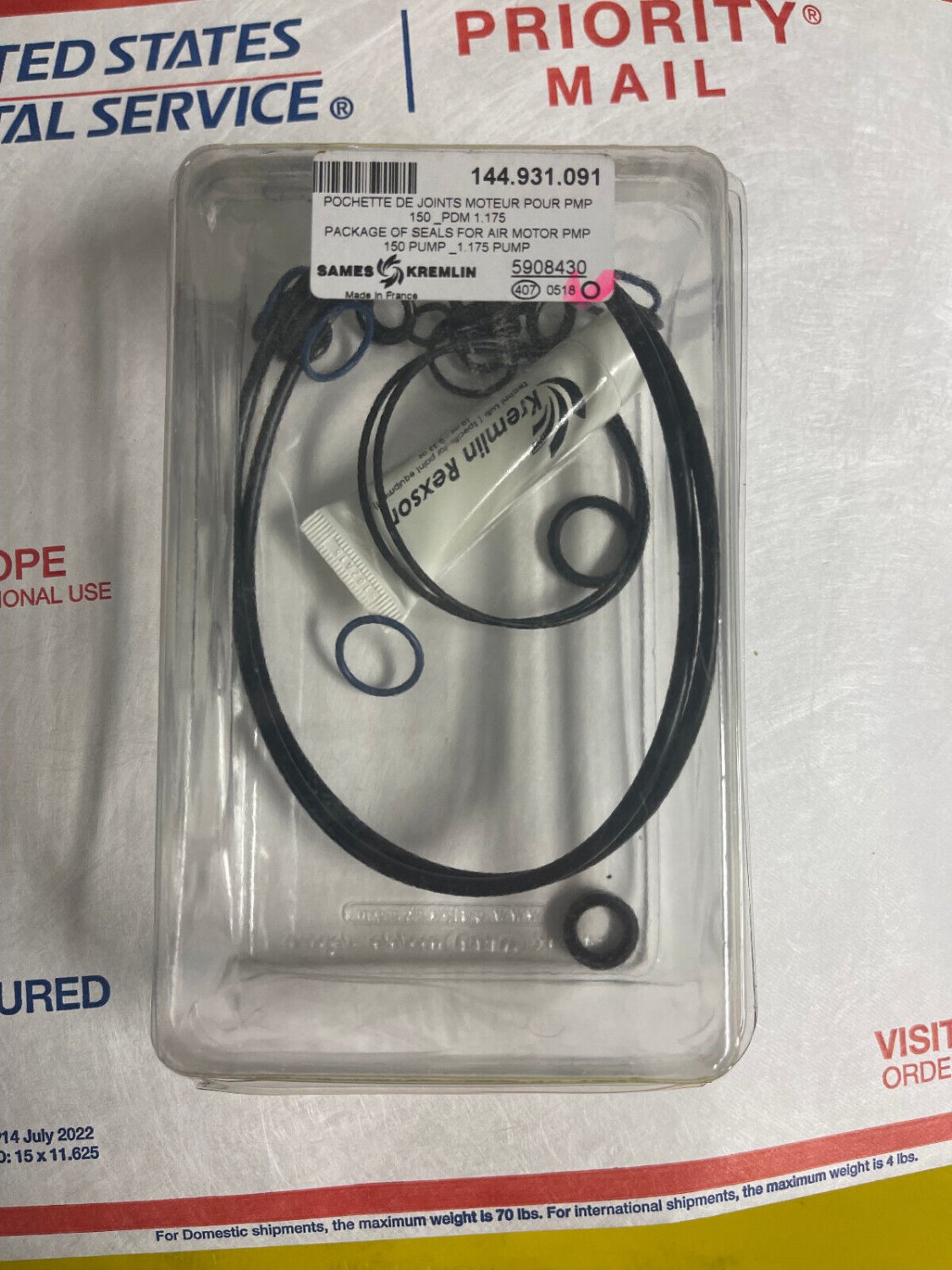 Kremlin Rexson 144.931.091 Seals for Air Motor Pump 150 1.175 Free Shipping
