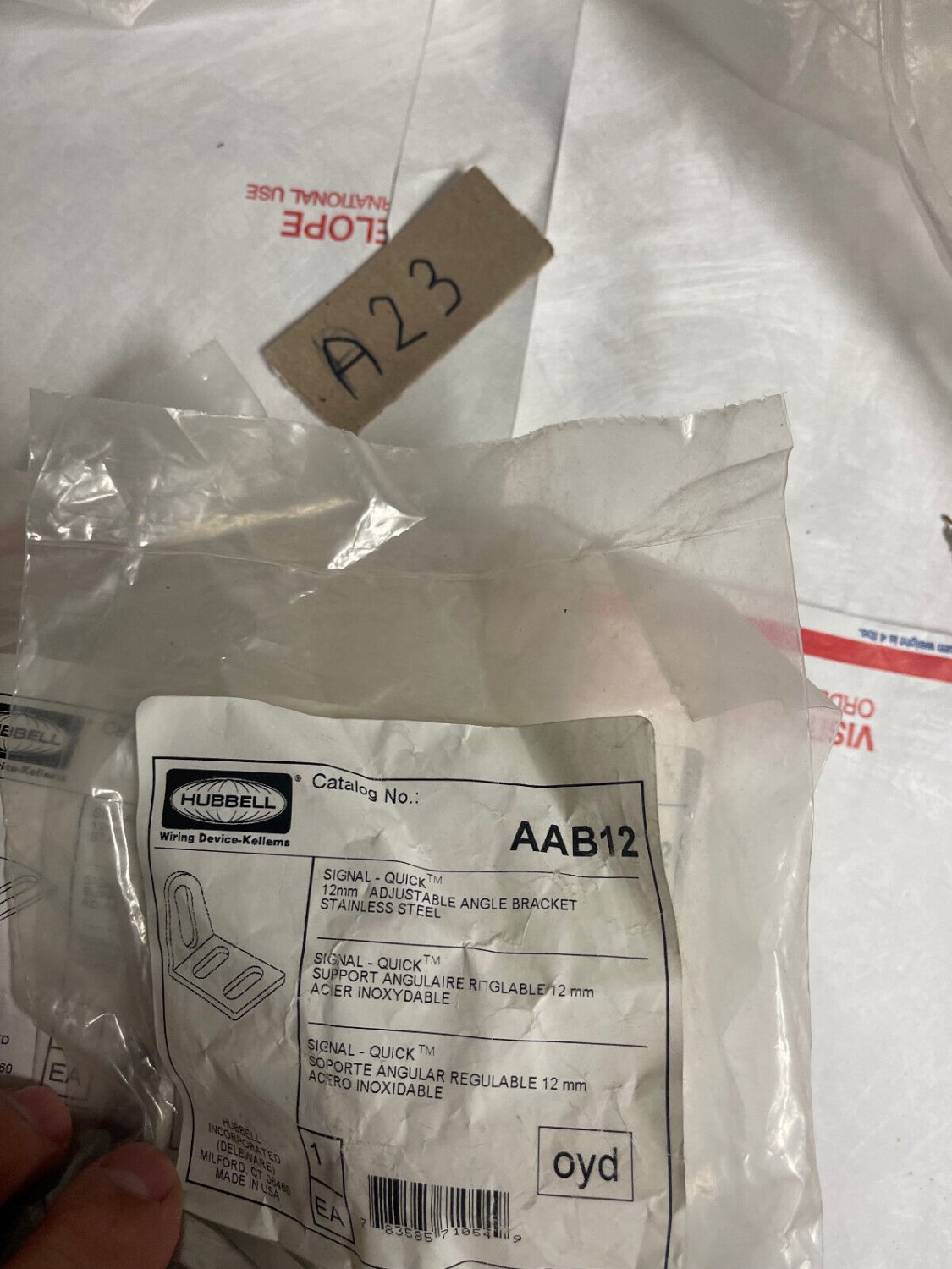 2 PACKHUBBELL #AAB12 Signal Tubular Sensor Mounting Bracket 90Degree Steel Zinc
