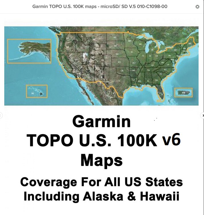 TOPO US 100K V.6 Garmin GPS Maps Full USA Coverage  incl AK/HI/PR -010-C1098-00