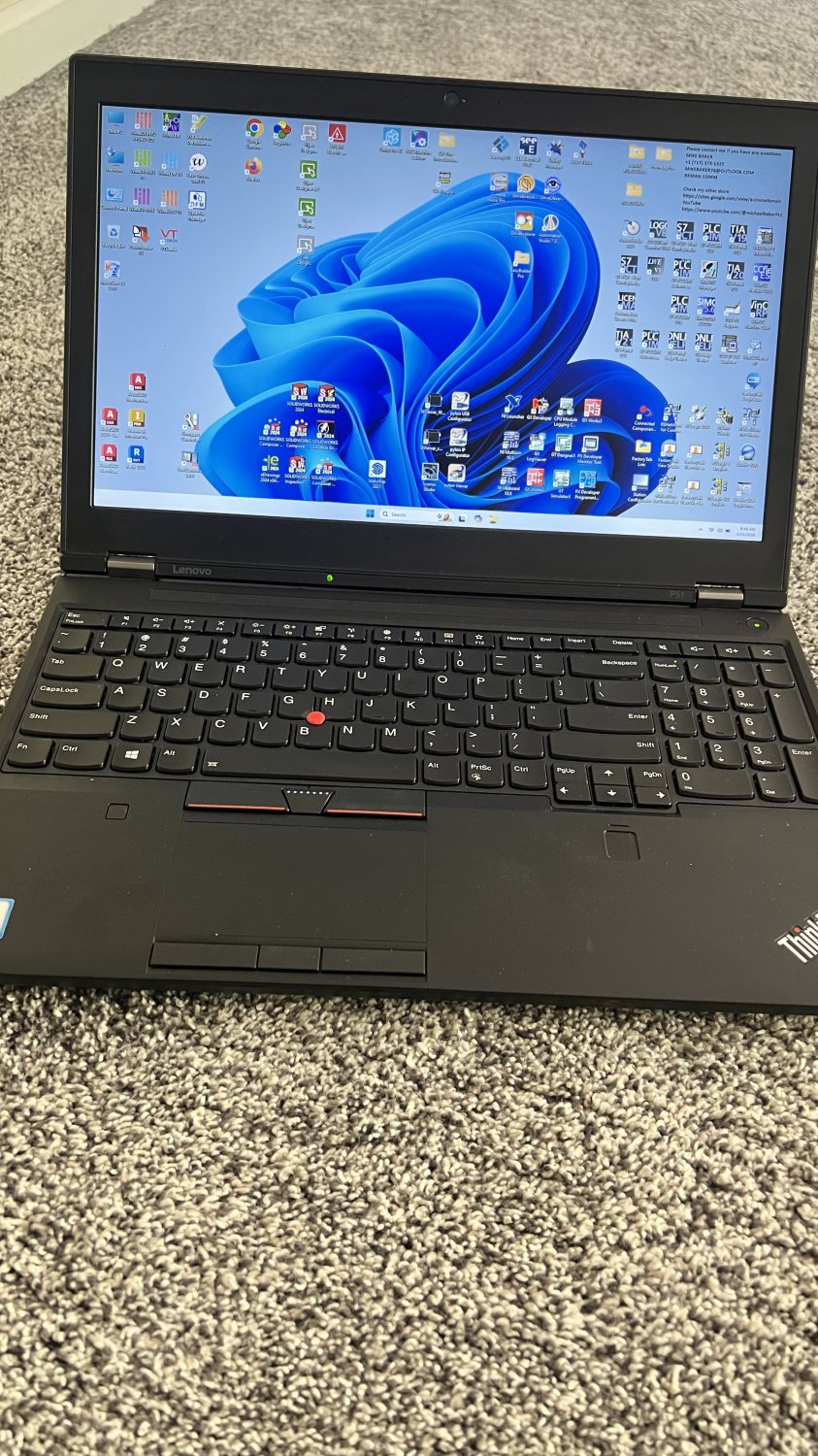 PLC Engineering Laptop Ready Lenovo TinkPad P51 15.6-inch  SCREEN PLC & HMI Work W80