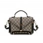 Fashion printed small square bag retro rivet handbag wild slanting shoulder bag