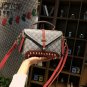 Fashion printed small square bag retro rivet handbag wild slanting shoulder bag