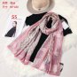 Pink gold fashion retro print silk scarf 3 colors
