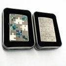 Gorgeous 2 Sided Silver Inlaid Shell Jigsaw Puzzle   Lighter FREE INTERNATIONAL SHIPPING