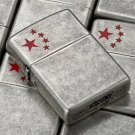 Antique Silver Engraved Red Stars Zippo Lighter FREE INTERNATIONAL SHIPPING Antique Silver Engraved Red Stars Zippo Lighter FREE INTERNATIONAL SHIPPING
