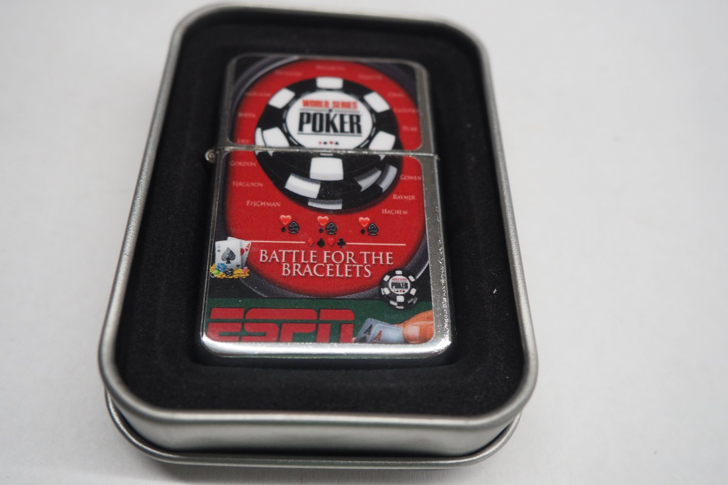 World Series Of Poker Lighter W/Fitted Dual Torch Butane Insert Free