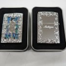Gorgeous 2 Sided Inlaid Abalonie Shell Fleur De Lis   Lighter FREE INTERNATIONAL SHIPPING