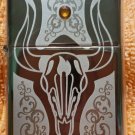 Rare Engraved Bull Skull Zippo Lighter W/Crystal Embelishment Free U.S. Shipping Rare Engraved Bull Skull Zippo Lighter W/Crystal Embelishment Free U.S. Shipping