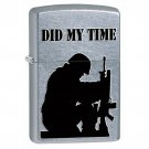 Zippo Lighter: Army Soldier, Did My Time - Street Chrome Free U.S. Shipping