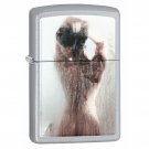 Zippo Lighter: Nude Girl in the Shower - Satin Chrome Free U.S. Shipping