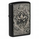 Zippo Lighter: Anne Stokes Wolf, Engraved - High Polish Black Free U.S. Shipping