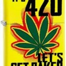 Sharp Its 420 Lets Get Baked Zippo Lighter Free U.S. Shipping