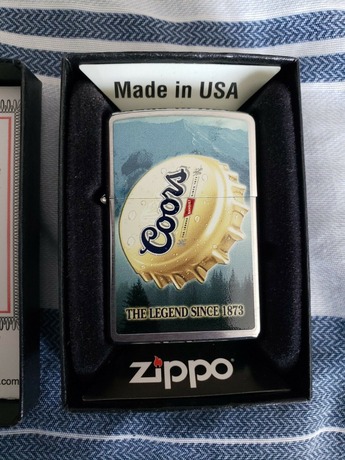 Rare Retired Coors, The Legend Since 1873, Zippo Lighter Free U.S.Shipping