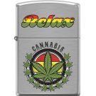 Marijuana Leaf-Relax Brushed Chrome Zippo Lighter Free U.S. Shipping Marijuana Leaf-Relax Brushed Chrome Zippo Lighter Free U.S. Shipping