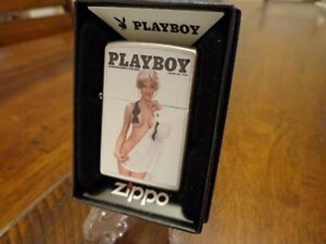 Playboy October 1981 Cover Satin Chrome Zippo Lighter Free U.S. Shipping