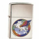 Mouse/Kelley Pegasus Polished Chrome Zippo Lighter W/Butane Torch Insert Free U.S. Shipping