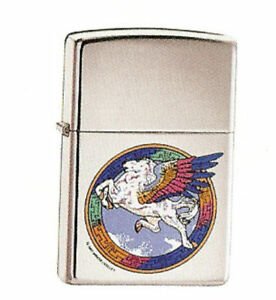 Mouse/Kelley Pegasus Polished Chrome Zippo Lighter W/Butane Torch Insert Free U.S. Shipping