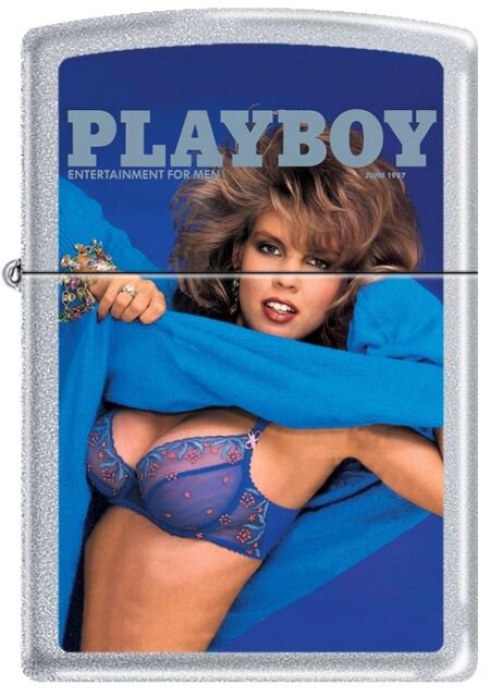 Playboy June 1987 Cover Satin Chrome Zippo Lighter Free U.S. Shipping