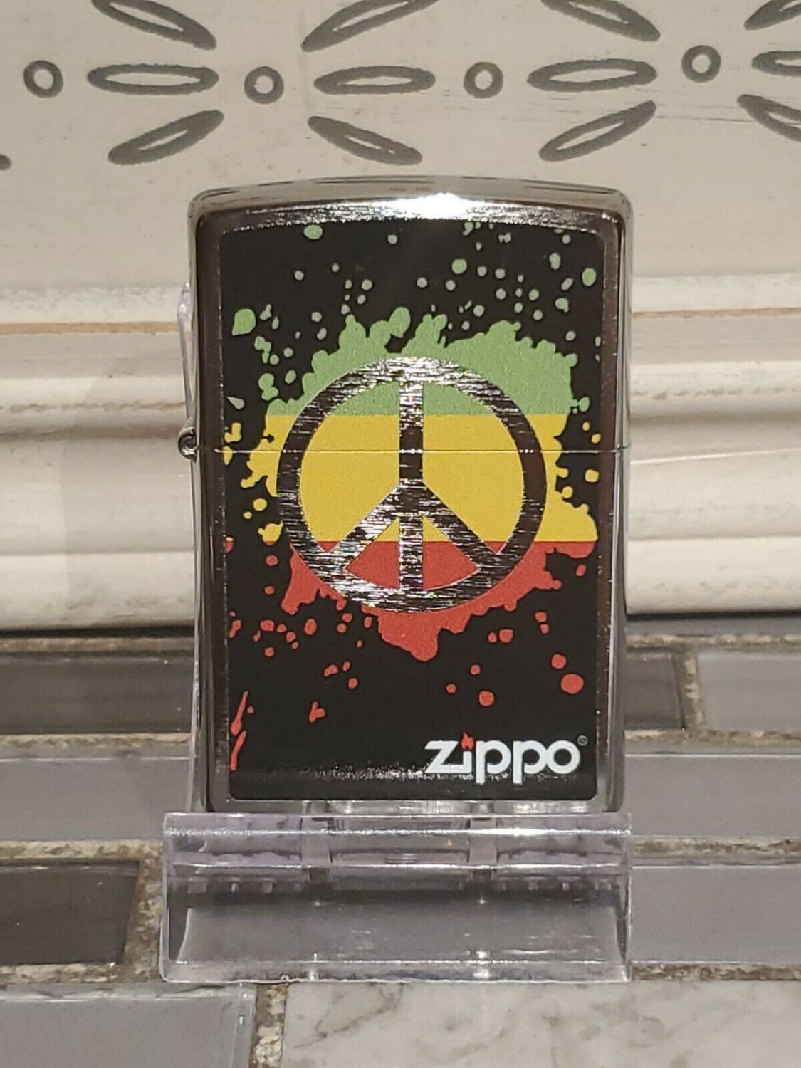 Rare Retired 2017 Peace Sign Zippo Lighter Free U.S. Shipping