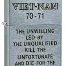 Zippo Lighter: Vietnam Trench Art, Unwilling - Street Chrome Free U.S. Shipping