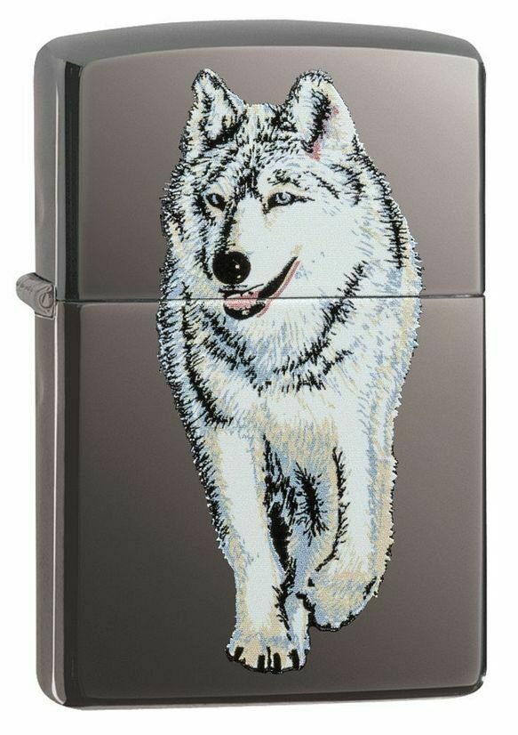 Retired Black Ice Wolf Zippo Lighter Free U.S. Shipping