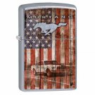 Zippo Lighter: Ford Mustang and American Flag - Street Chrome Free U.S. Shipping