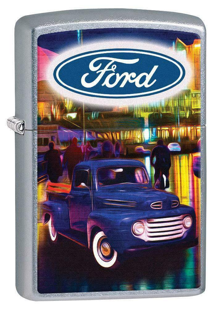 Zippo Lighter: Ford Vintage Blue Pickup Truck - Street Chrome Free U.S. Shipping