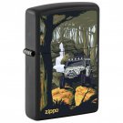 Zippo Lighter: Zippo Jeep with Waterfall - Black Matte FREE U.S Shipping