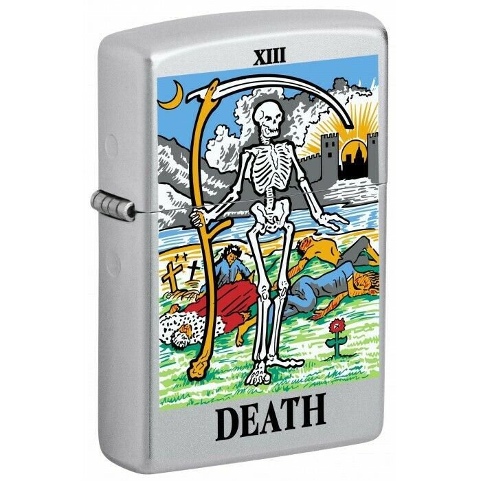 Zippo Lighter: Tarot Card 13, Death - Satin Chrome FREE U.S Shipping
