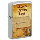Zippo Lighter: Civil War, Mason Dixon Line - Brushed Chrome Free U.S. Shipping