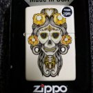White Matte Skull Pendant Zippo Lighter Free U.S. Shipping
