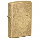 Zippo Lighter: Henna Tattoo, Engraved - Tumbled Brass  FREE U.S Shipping