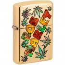 Zippo Lighter: Fusion Bob Marley with Weed Leaves - High Polish Brass  FREE U.S Shipping