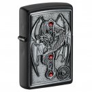 Zippo Lighter: Anne Stokes, Dragon and Cross Emblem - Black Matte    FREE U.S Shipping