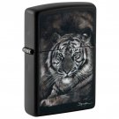 Zippo Lighter: Lion Design by Spazuk - Black Matte  FREE U.S Shipping