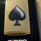 Rare Retired Polished Brass Ace Of Spades Zippo Lighter Free U.S Shipping Rare Retired Polished Brass Ace Of Spades Zippo Lighter Free U.S Shipping