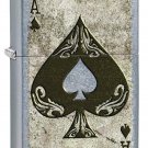 Zippo Lighter: Distressed Ace of Spades - Street Chrome Free U.S Shipping