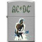 "AC/DC-Angus Young" Brushed Chrome Finish Zippo Lighter Free U.S. Shipping