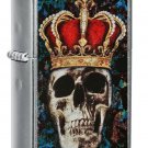 Zippo Lighter: Skull King with Crown - Street Chrome FREE U.S Shipping