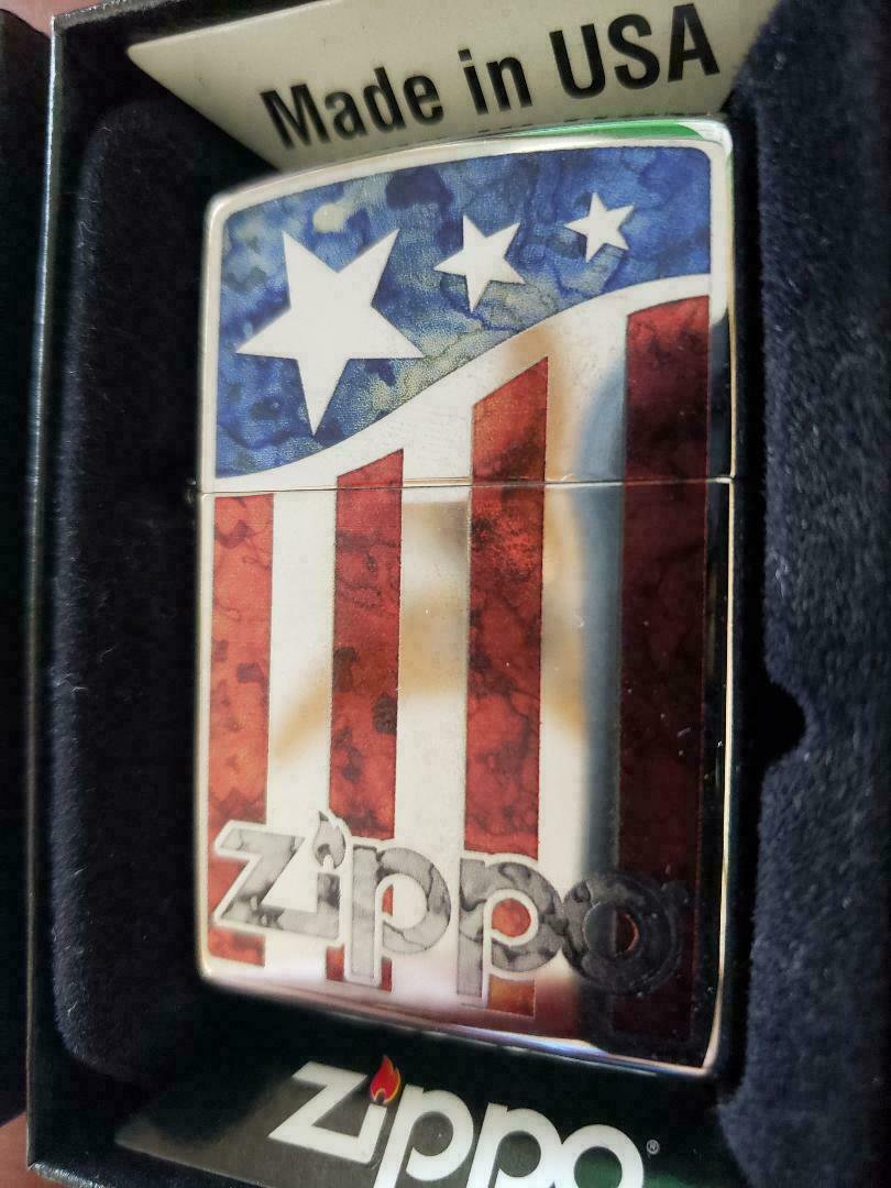 Sharp Retired Fusion Patriotic USA Flag Zippo Lighter  FREE U.S Shipping