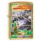 Zippo Lighter: Fusion Smoky Mountains - High Polish BrassFinish Free U.S Shipping