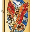 Zippo Lighter: Fusion Bald Eagle - High Polish Brass Free U.S Shipping