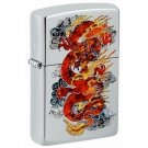 Zippo Lighter: Fusion Dragon with Fire - High Polish Chrome Free U.S Shipping