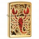 Zippo Lighter: Fusion Scorpion - High Polish Brass Free U.S Shipping