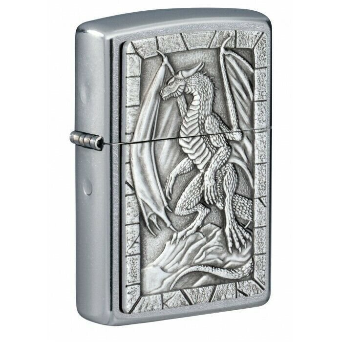 Zippo Lighter: Anne Stokes, Dragon and Cross Emblem - Black Matte    FREE U.S Shipping