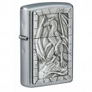 Zippo Lighter: Anne Stokes, Dragon and Cross Emblem - Black Matte    FREE U.S Shipping