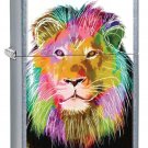 Zippo Lighter: Painted Lion in Color - Street Chrome Free U.S. Shipping Zippo Lighter: Painted Lion in Color - Street Chrome Free U.S. Shipping